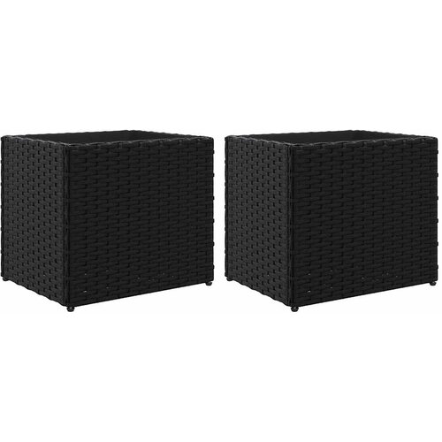  Vrtne sadilice 2 kom crna 36 x 30 x 32 cm od poliratana Slike