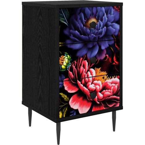  Noćni ormar KIEL Crni hrast 36 x 33 x 61 cm Konstruirano drvo Slike
