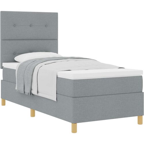 vidaXL Box Spring Bed z vzmetnico Svetlo siva 80x200 cm Tkanina Cene