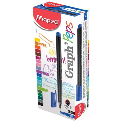 Maped fineliner 0.4 mm plavi box deco Slike