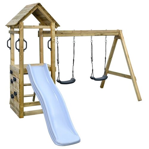 Swing King Otro&scaron;ki igralni stolp Maria (Do x &Scaron; x V: 300 x 235 x 210 cm, Tobogan pastelno modre barve) Cene