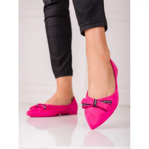 SHELOVET Suede ballerinas with bow