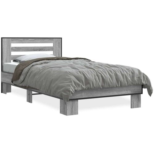  Okvir za krevet boja hrasta 100x200cm konstruirano drvo i metal Slike