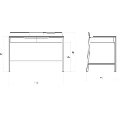 The Beds Pisalna miza iz masivnega hrasta 65x120 cm Twig &amp;ndash; Slike