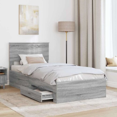  Okvir za krevet Siva Sonoma 90 x 190 cm Konstruirano drvo Slike