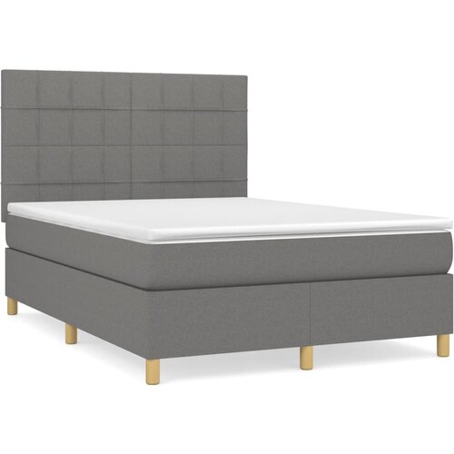 Maison Chic Box spring postelja - Vzmetna postelja z vzmetnico temno siva 140x200 cm blago SL20837, (21892761) Cene