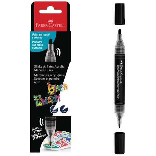 Faber-Castell Faber-Castell: Black Edition Shake &amp, Paint dvostranski črni marker s konicama 3 mm in 1 mm Cene