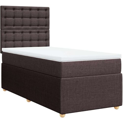 vidaXL Box spring postelja z vzmetnico temno rjava 100x200 cm blago, (21305069) Cene