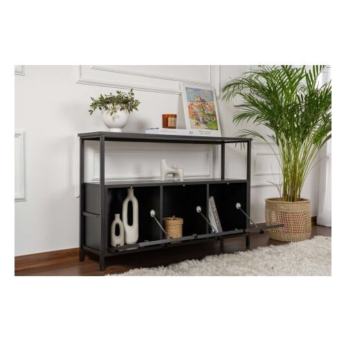 Hanah home Crni pomoćni stol u mat dekoru 29,5x120 cm Solace &amp;ndash; Slike