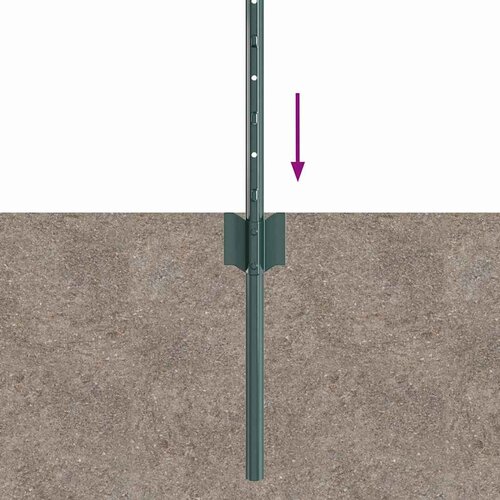  Stup za ogradu 5 pcs Zelena 80 cm Čelik Slike