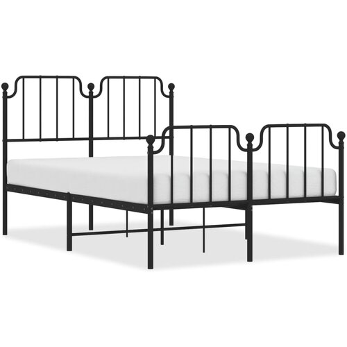 Maison Chic Kovinski Posteljni okvir - Dvoposteljna postelja - Zakonska postelja z vzglavjem in vznožjem črn 120x200 cm, (21696904) Cene