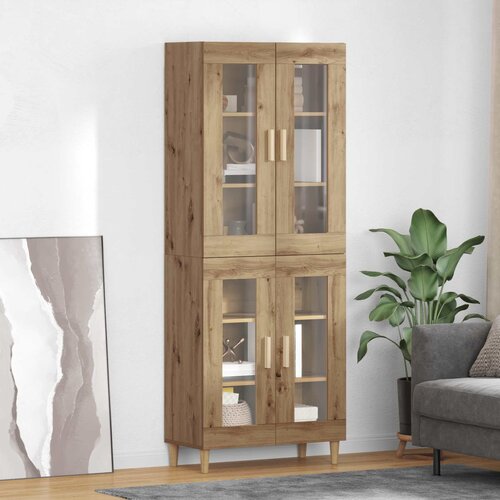 vidaXL Visok predalnik Umetni hrast 69,5 x 34 x 180 cm Konstruiran les Cene