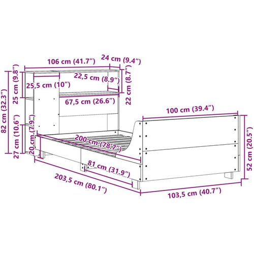 vidaXL Posteljni okvir brez vzmetnice 100x200 cm trdna borovina Cene