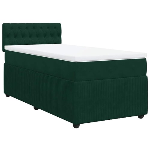 Box spring krevet s madracem tamnozeleni 90x190 cm bar&amp;scaron;unasti Slike