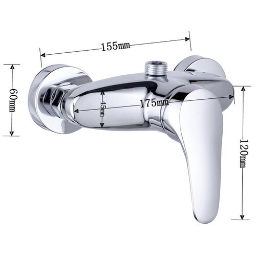 INF Aluminijasta armatura za prho s pretokom vode navzgor, (21534207) Slike