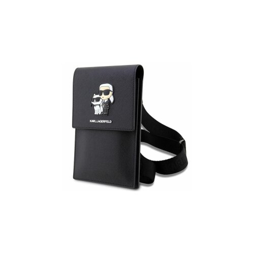 ORIGINAL KARL LAGERFELD TORBICA SAFFIANO KARL &amp;amp; CHOUPETTE KLWBSAKCPMK CRNA Slike