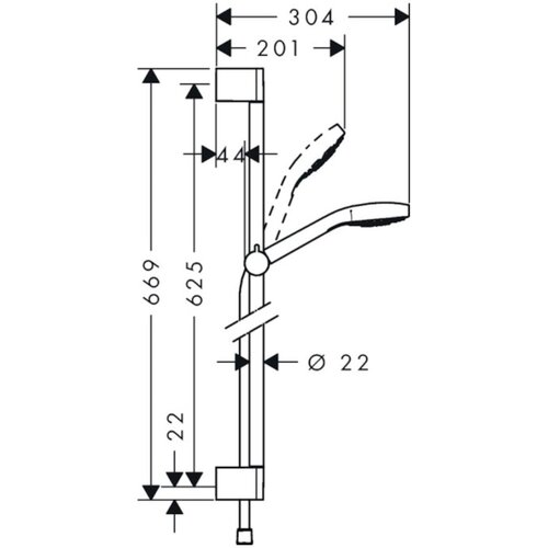 Hansgrohe croma select e tu&amp;scaron; set 110 vario sa tu&amp;scaron; &amp;scaron;ipkom 65 cm 26582400 Slike