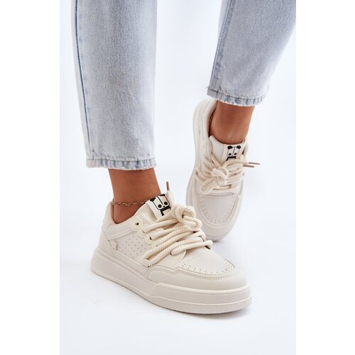 Kesi Women's Eco Leather Sneakers Beige Avanalis Cene