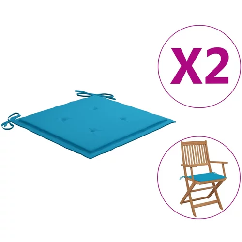  Jastuci za vrtne stolice 2 kom plavi 40 x 40 x 4 cm od tkanine