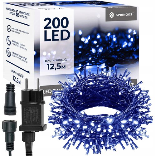 springos BOŽIČNE LUČKE 200 LED ZUNANJA FIKSNA SVETLOBNA SVETLEČA ZAVESA IP44, (21638445) Cene