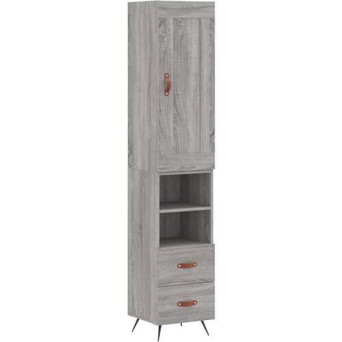 Maison Chic Visoka omara - Komoda - Predalnik siva sonoma 34,5x34x180 cm inženirski les, (21720767) Slike