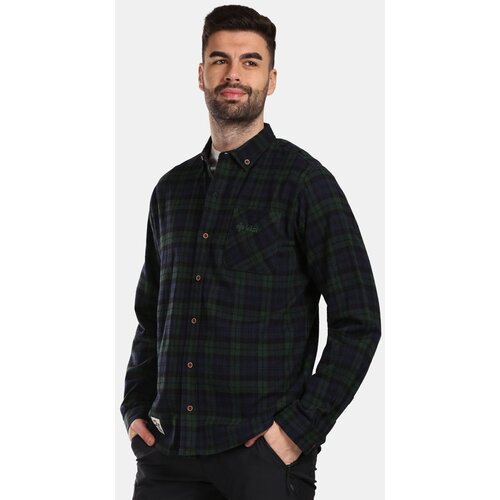 Kilpi Men's sports flannel shirt FLANNY-M Dark green Cene