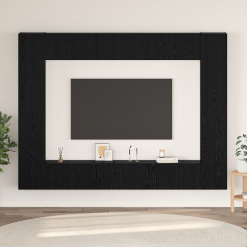  Komplet TV omaric 10 pcs Črni hrast Srednja 30.5 x 30 x 90 cm Cene