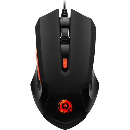 Canyon Star Raider GM-1 Optical Gaming Mouse with 6 programmable buttons, Pixart optical sensor, 4 levels of DPI and up to 3200, 3 million times key life, 1.65m PVC USB cable,rubber coating surface and colorful RGB lights, size:125*75*38mm, 115g Slike