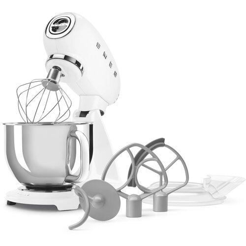 Smeg SMF05WHEU Kuhinjski stroj bel v W, stilu 50-ih let, 1000 4,8 litrski za in posoda me&scaron;anje dodatki Cene