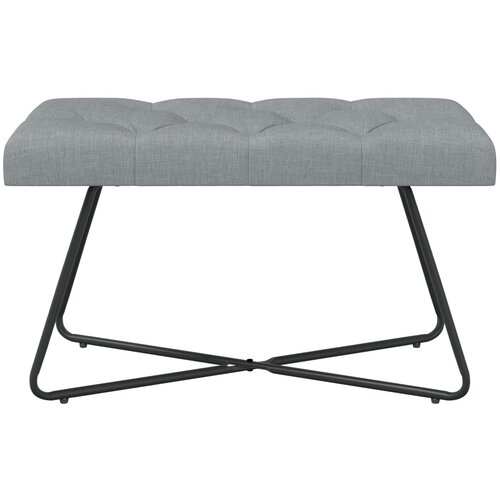  Klupa s gumbastim tkanjem Svjetlosiva 80 x 40 x 46 cm Tkanina Slike