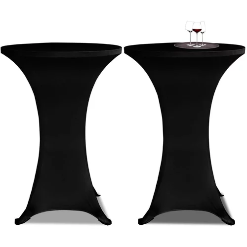 Crni rastežljiv stolnjak za stolove Ø80 2 kom