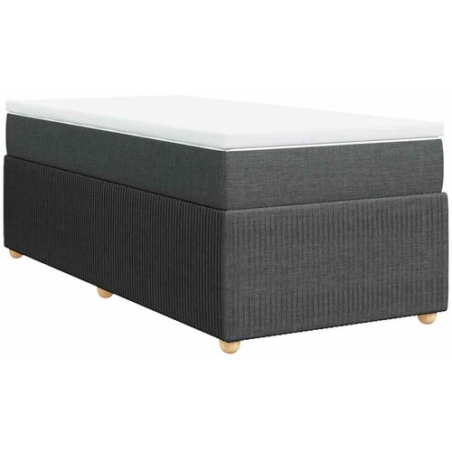  Krevet s oprugama i madracem tamnosivi 90 x 190 cm od tkanine Slike