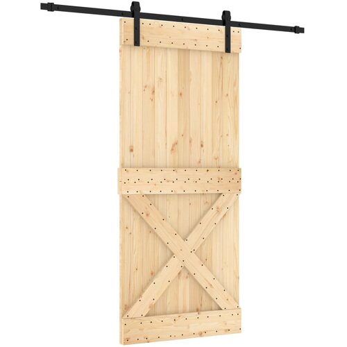 vidaXL Drsna vrata s kompletom vodil 90x210 cm trdna borovina, (20804543) Cene