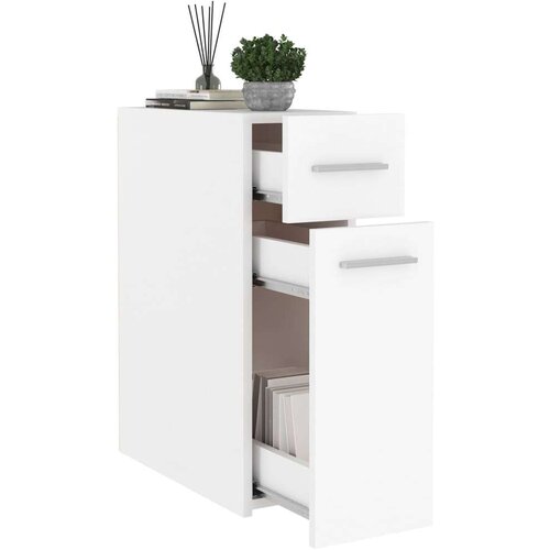 VidaXL Ormarić za lijekove visoki sjaj bijeli 20x45,5x60 cm od iverice Slike