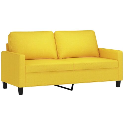  2-dijelni set sofa s jastucima svjetložuti od tkanine Slike