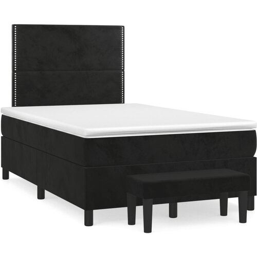  The Living Store Box spring postelja z vzmetnico črna 120x190 cm žamet - Box Spring Postelja, (21492046) Cene