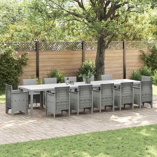 VidaXL Stol za vrt Svjetlosiva 400 x 100 x 73 cm poliratan Slike
