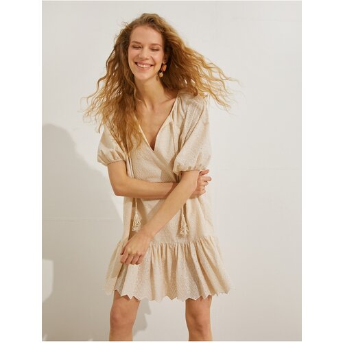 Koton Bohemian Mini Dress Balloon Sleeve Tassel Detail Slike