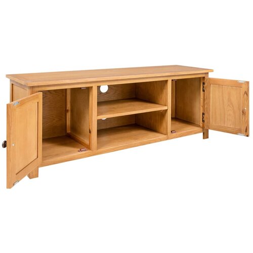Maison Chic TV omarica - TV stojalo - Televizijska omarica 110x35x44 cm trdna hrastovina, (21699990) Slike