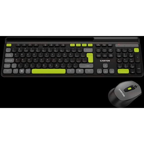  TASTATURA+MI&Scaron; CANYON HSET-W5 EN/AD Keyboard+Mouse AAA+AA Wireless Black Cijene