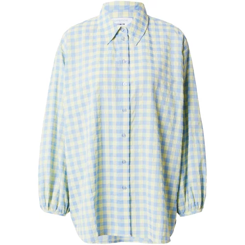 florence by mills exclusive for ABOUT YOU Bluza 'Gingham' plava / neonsko zelena