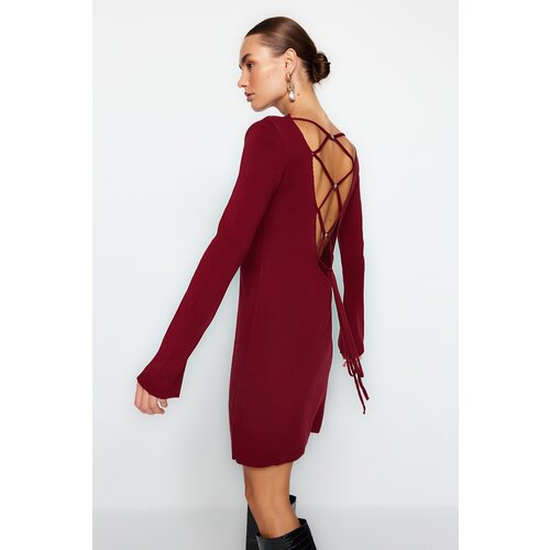 Trendyol Claret Red Mini Knitwear Dress Slike