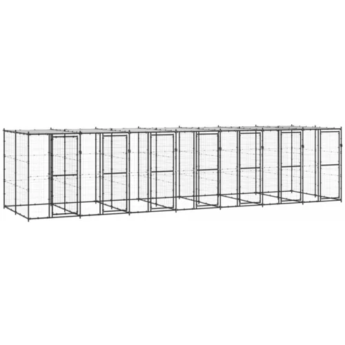 vidaXL Vanjski kavez za pse s krovom čelični 16 94 m²
