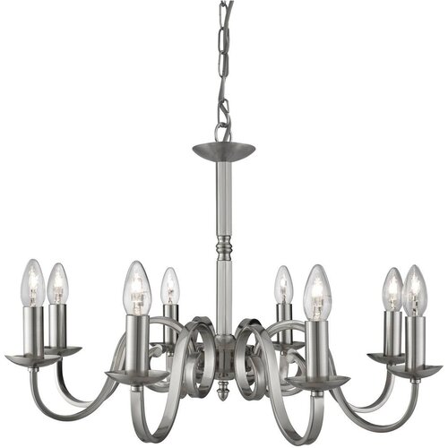 Searchlight Richmond Lestenec z 8 lučmi, satenasto srebrn zaključek, E14, (22101261) Cene