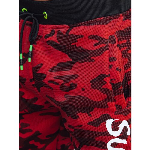 DStreet Men&amp;#039;s camouflage sweatpants with red print Slike