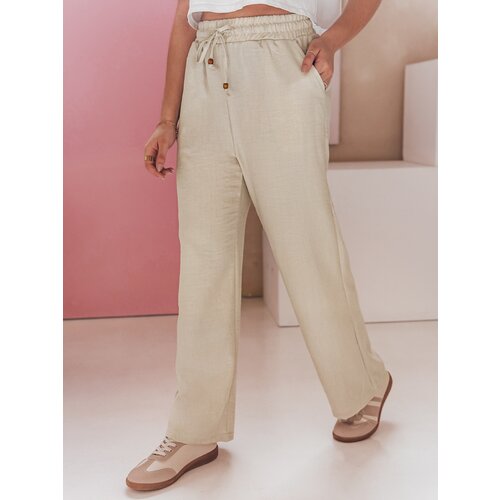 DStreet Spodnie damskie materiałowe wide leg LINESSA khaki Slike