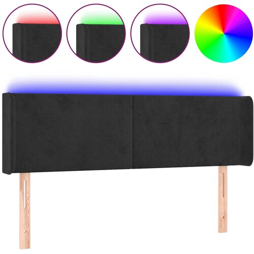 Maison Chic led posteljno vzglavje - vzglavna omarica - nočna omarica črno 147x16x78/88 cm žamet, (21711840) Cene