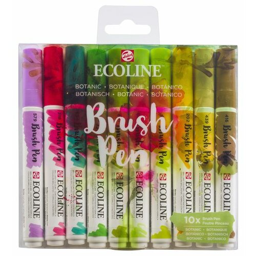 akvarel olovke Ecoline Brush Pen Botanic | Set od 10 komada Slike