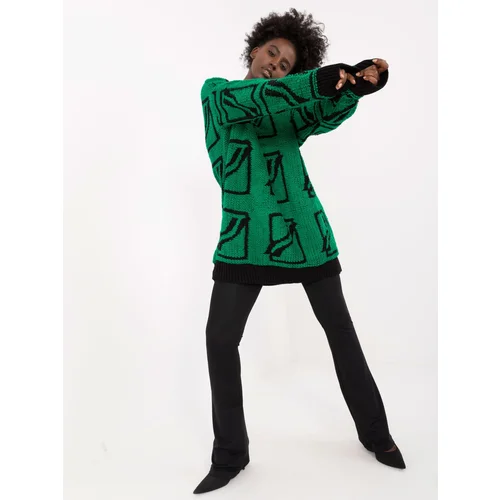 Fashion Hunters Green women's oversize sweater