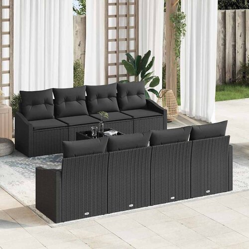  Set sofe s jastukom s jastukom 9 pcs Crna poliratan Cijene